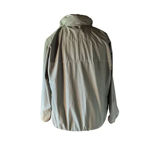 Izod XFG Mens Hooded Windbreaker Jacket L Nylon Olive Green Casual Outerwear - Picture 7 of 11